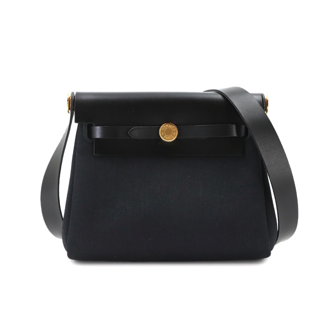 Hermes Herbag Zip 20 Shoulder Handbag, Toile Military Vache Hunter, Black, K Stamp: --- Catalog ---Category: SizeSize (HxWxD): 16.5cm x 20cm x 7cm / 6.49'' x 7.87'' x 2.75''Category: DesignType: Handbag, Shoulder bagColor: BlackGender: WomenMaterial: Canvas Category: GeneralBrand: He
