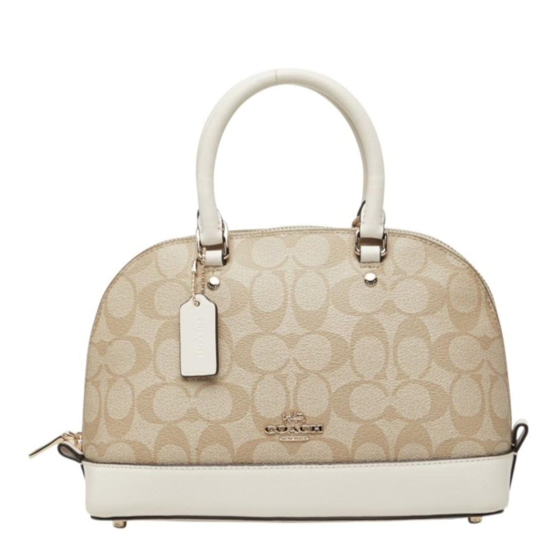 Coach Signature Mini Sierra Satchel Handbag F58295 White Beige Leather Women's COACH (1 of 17)
