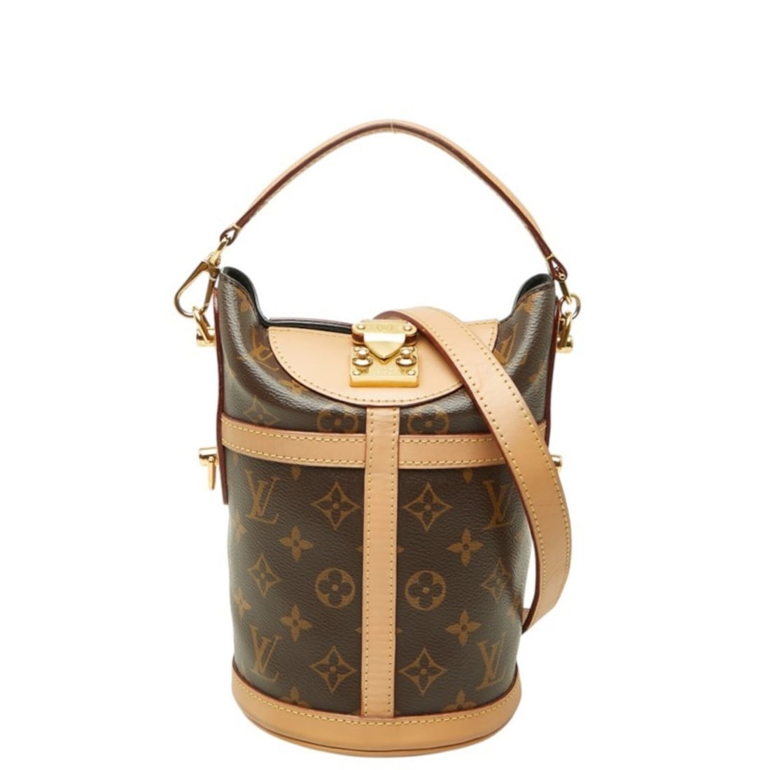 Louis Vuitton Monogram Duffle Bag, Handbag, Shoulder 2-Way, M43587, Brown Leather, Women's, LOUIS: --- Catalog ---Category: SizeStrap Drop: 45.5cm / 17.91''Handle Drop: 7.00cm / 2.76''Size (HxWxD): 7cm x 14cm x 13.5cm / 2.75'' x 5.51'' x 5.31''Category: DesignType: Handbag, Shoulder bagColor: Brown