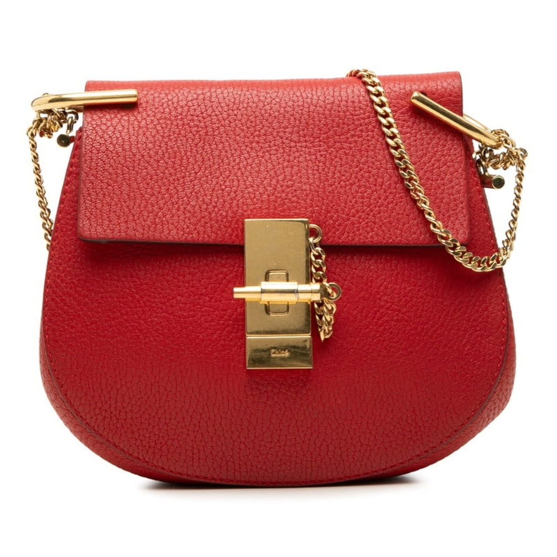 Chloé Chloe Drew Chain Shoulder Bag, Red Leather, Women's (1 of 14)