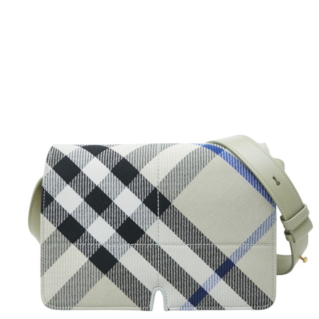 Burberry Check Crossbody Shoulder Bag, Gray/Multicolor Canvas Leather, Women's. (1 of 13)