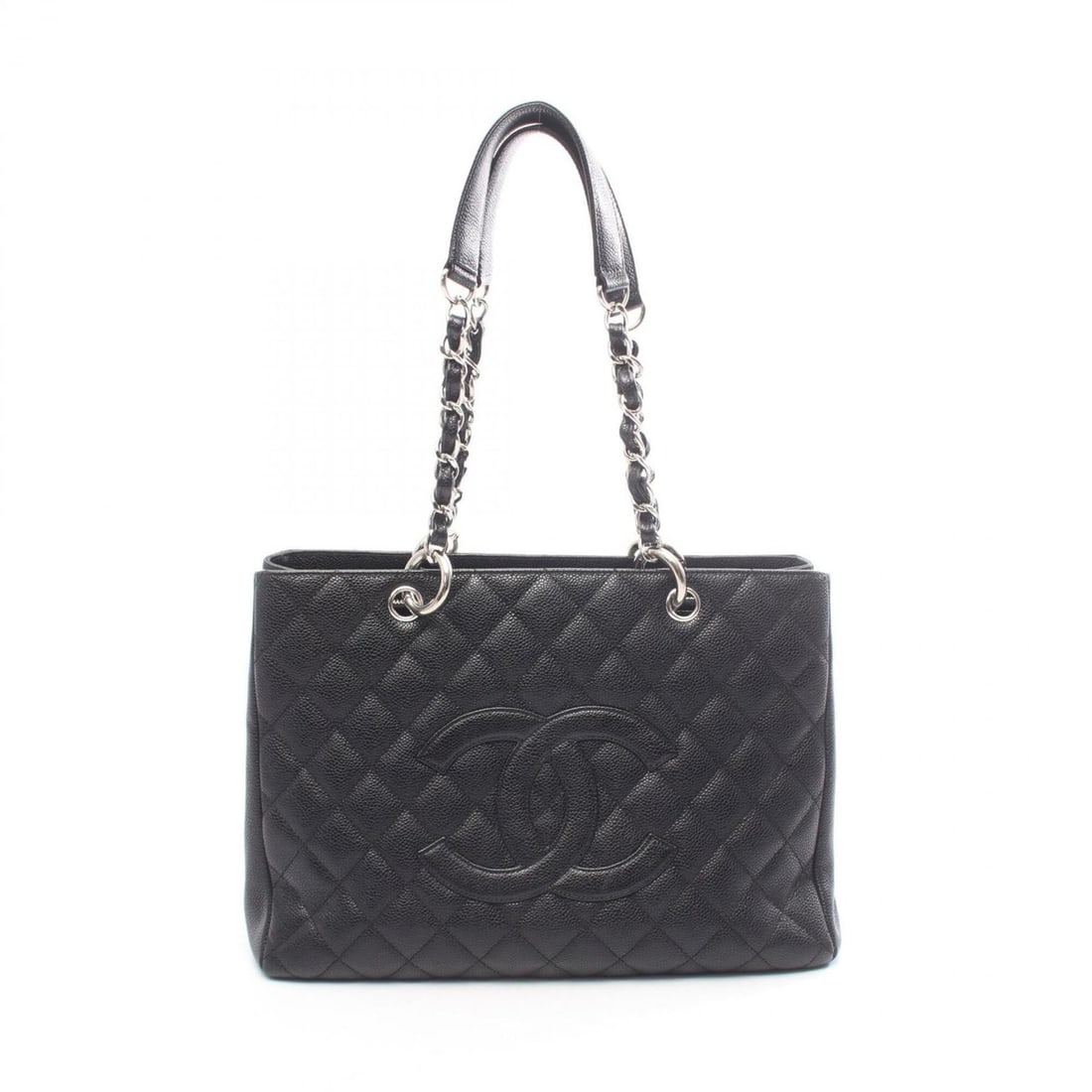 Chanel Matelassé Grand Shopping GST Tote Bag/Handbag, Caviar Leather (Grained Calfskin), Women's,: --- Catalog ---Category: SizeSize (HxWxD): 24.5cm x 34cm x 13cm / 9.64'' x 13.38'' x 5.11''Category: DesignType: Tote bagColor: BlackGender: WomenMaterial: Grained Calfskin Category: GeneralBrand: Cha