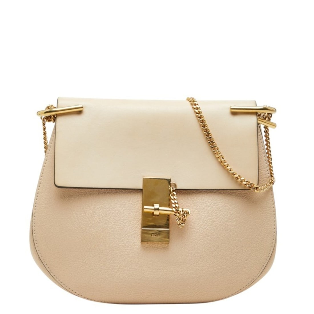 Chloé Chloe Drew Medium Chain Shoulder Bag, Pink Beige Leather, Women's: --- Catalog ---Category: SizeSize (HxWxD): 19cm x 23cm x 7cm / 7.48'' x 9.05'' x 2.75''Category: DesignType: Shoulder bagColor: Beige, PinkGender: WomenMaterial: Leather Category: GeneralBrand: Chloé