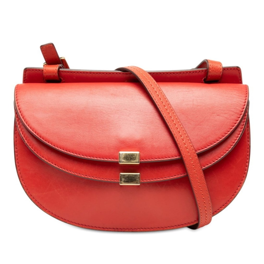 Chloé Chloe Georgia Crossbody Double Flap Shoulder Bag 03-15-50-65 Red Leather Women's: --- Catalog ---Category: SizeSize (HxWxD): 16cm x 22cm x 6cm / 6.29'' x 8.66'' x 2.36''Category: DesignType: Shoulder bagColor: Red colorGender: WomenMaterial: Leather Category: GeneralMPN: 03-15-50-6