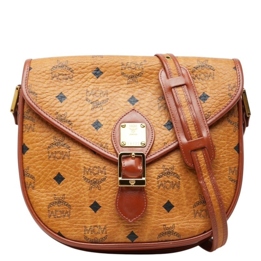 MCM Visetos Logogram Crossbody Shoulder Bag, Cognac Brown Leather, Women's: --- Catalog ---Category: SizeSize (HxWxD): 20cm x 23cm x 5.5cm / 7.87'' x 9.05'' x 2.16''Category: DesignType: Shoulder bagColor: BrownGender: WomenMaterial: PVC , Leather Category: GeneralBrand: MCM-