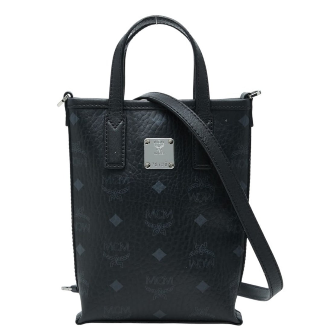 MCM Visetos Logogram Mini Allen Crossbody Handbag Shoulder Bag 2-Way Black Leather Women's: --- Catalog ---Category: SizeSize (HxWxD): 20cm x 15cm x 3.5cm / 7.87'' x 5.9'' x 1.37''Category: DesignType: Handbag, Shoulder bagColor: BlackGender: WomenMaterial: PVC , Leather Category: GeneralBra