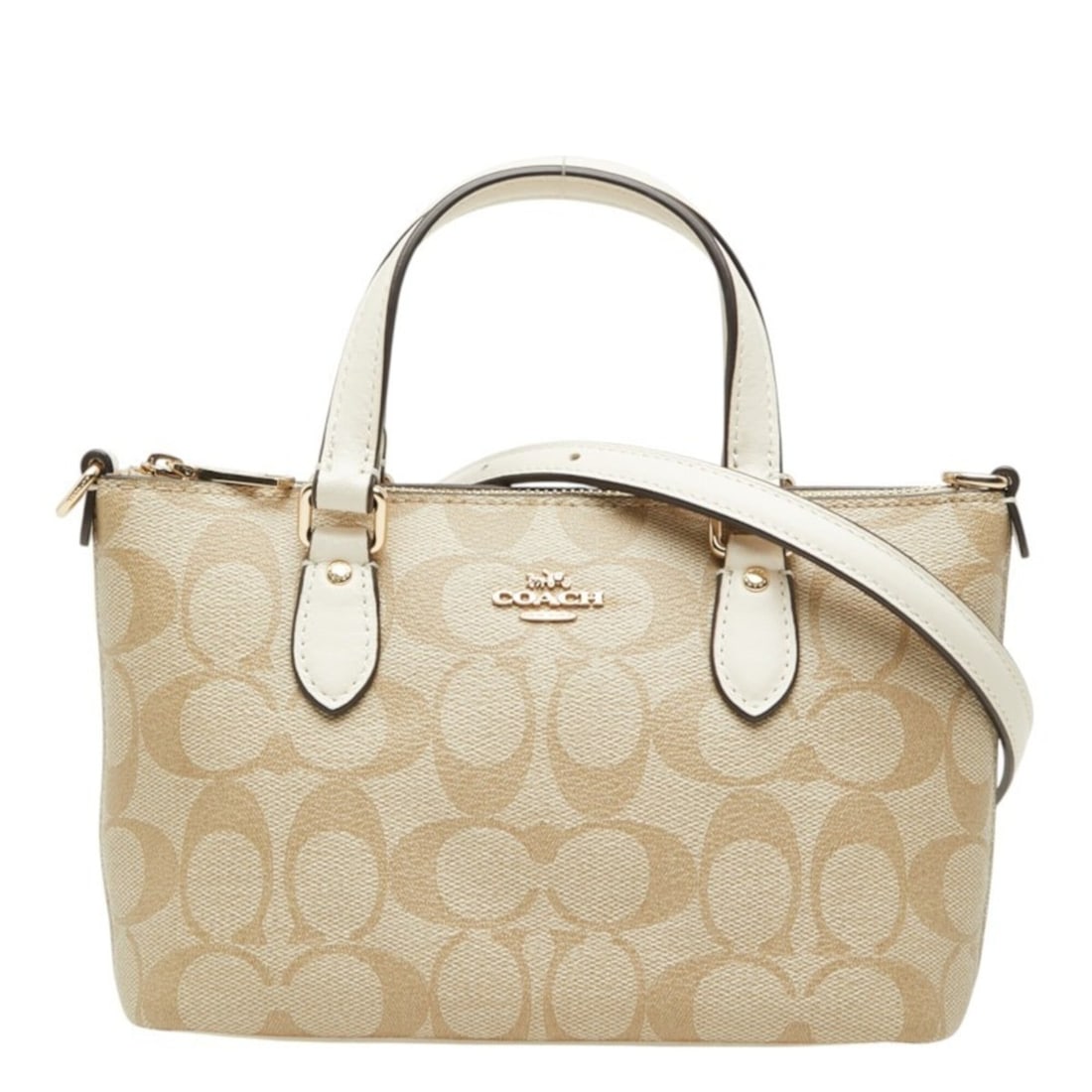 Coach Signature Handbag Shoulder Bag 2-way CH468 Beige Leather Women's COACH: --- Catalog ---Category: SizeSize (HxWxD): 12.5cm x 19.5cm x 9cm / 4.92'' x 7.67'' x 3.54''Category: DesignType: Handbag, Shoulder bagColor: BeigeGender: WomenMaterial: PVC , Leather Category: General