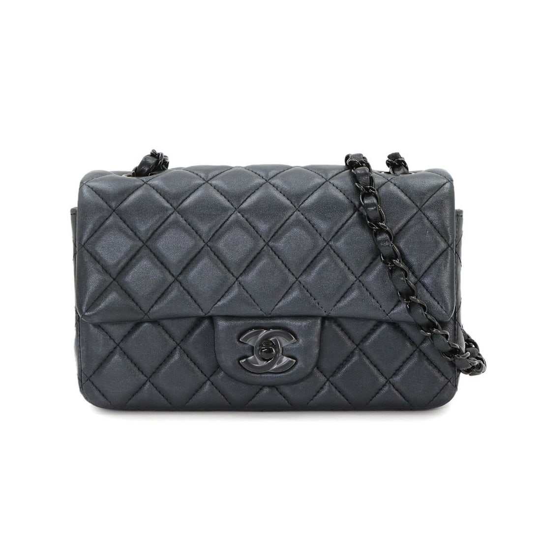 Chanel Mini Matelasse 20 Chain Shoulder Handbag, Leather, Gray, A69900, Black Hardware.: --- Catalog ---Category: SizeSize (HxWxD): 12cm x 19.5cm x 6.5cm / 4.72'' x 7.67'' x 2.55''Category: DesignType: Handbag, Shoulder bagColor: Black, GrayGender: WomenMaterial: Leather Category: General