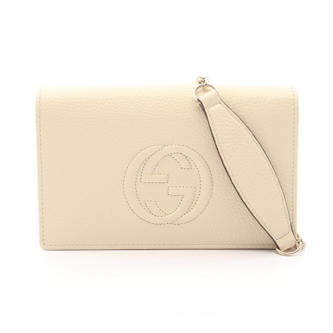 Gucci Soho Shoulder Bag/Handbag, Leather, Women's, Ivory, 598211 (1 of 14)
