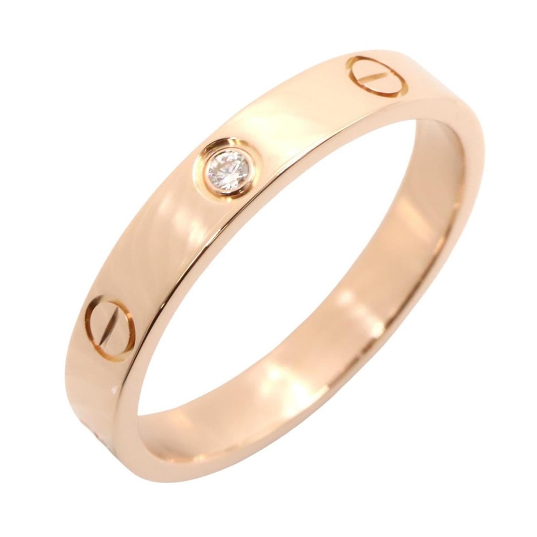 Cartier Mini Love 1PD Ring - 18K Pink Gold (PG) Diamond for Women Tone, Clear Tone B4050700: --- Catalog ---Category: SizeJP Size: 20US Size: 10Category: DesignType: Band ringColor: Clear, GoldStone: DiamondGender: WomenMaterial: Pink gold (18K)Category: GeneralMPN: B4050700Brand: Cartier--- 
