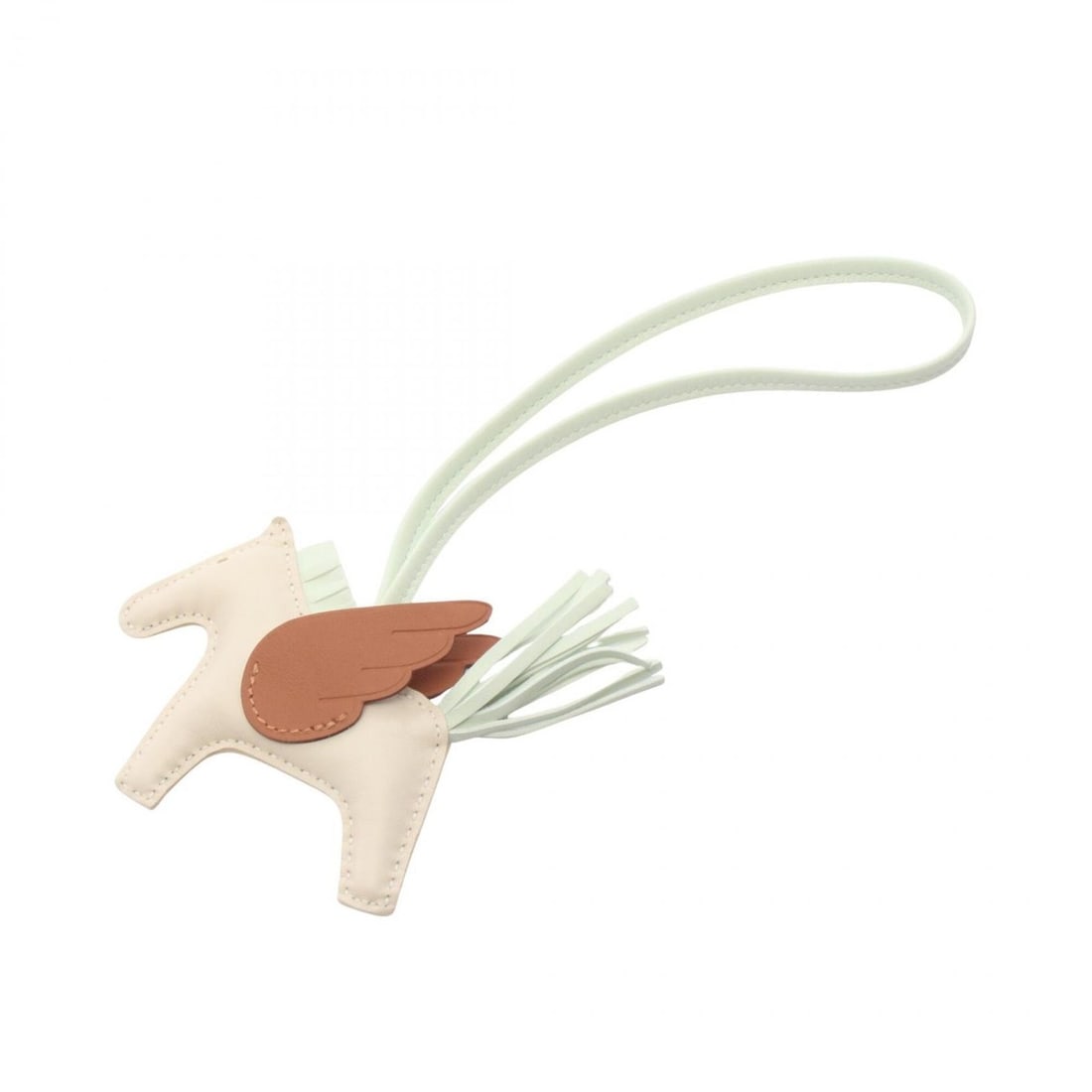 Hermes Rodeo Pegasus PM, Craie Vert Fizz, Gold Charm Accessory, Agneau Milo Veau Swift Leather,: --- Catalog ---Category: DesignType: Handbag charmColor: Brown, Green, IvoryGender: WomenMaterial: Agneau Milo, Swift leatherCategory: GeneralBrand: Hermes--- Item List ---Section: ConditionRanking: R