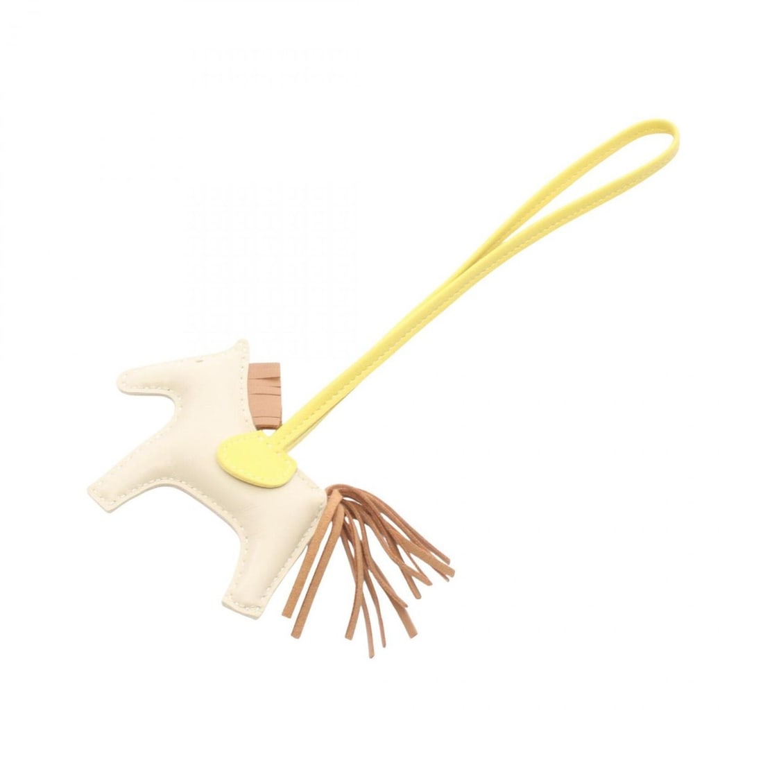 Hermes Rodeo PM Charm Accessory, Agneau Milo Leather, Women's, Ivory, Brown, Yellow: --- Catalog ---Category: DesignType: Handbag charmColor: Brown, Ivory, YellowGender: WomenMaterial: Agneau MiloCategory: GeneralBrand: Hermes--- Item List ---Section: ConditionRanking: Rank A Used - A