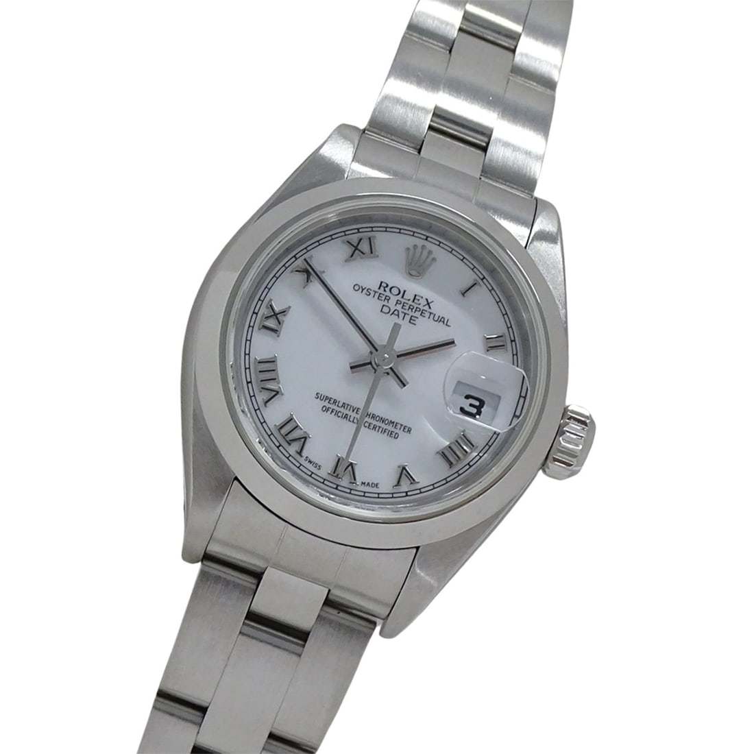 Rolex Oyster Perpetual Date 79160 (Y-serial number) Women's Automatic Watch, Stainless Steel (SS),: --- Catalog ---Category: SizeWrist Size: 19cm / 7.48''Case Diameter: 26mm / 1.02''Category: DesignType: WristwatchGender: WomenColor (Dial): WhiteMaterial (Band): Stainless steelMaterial (Case): Stain