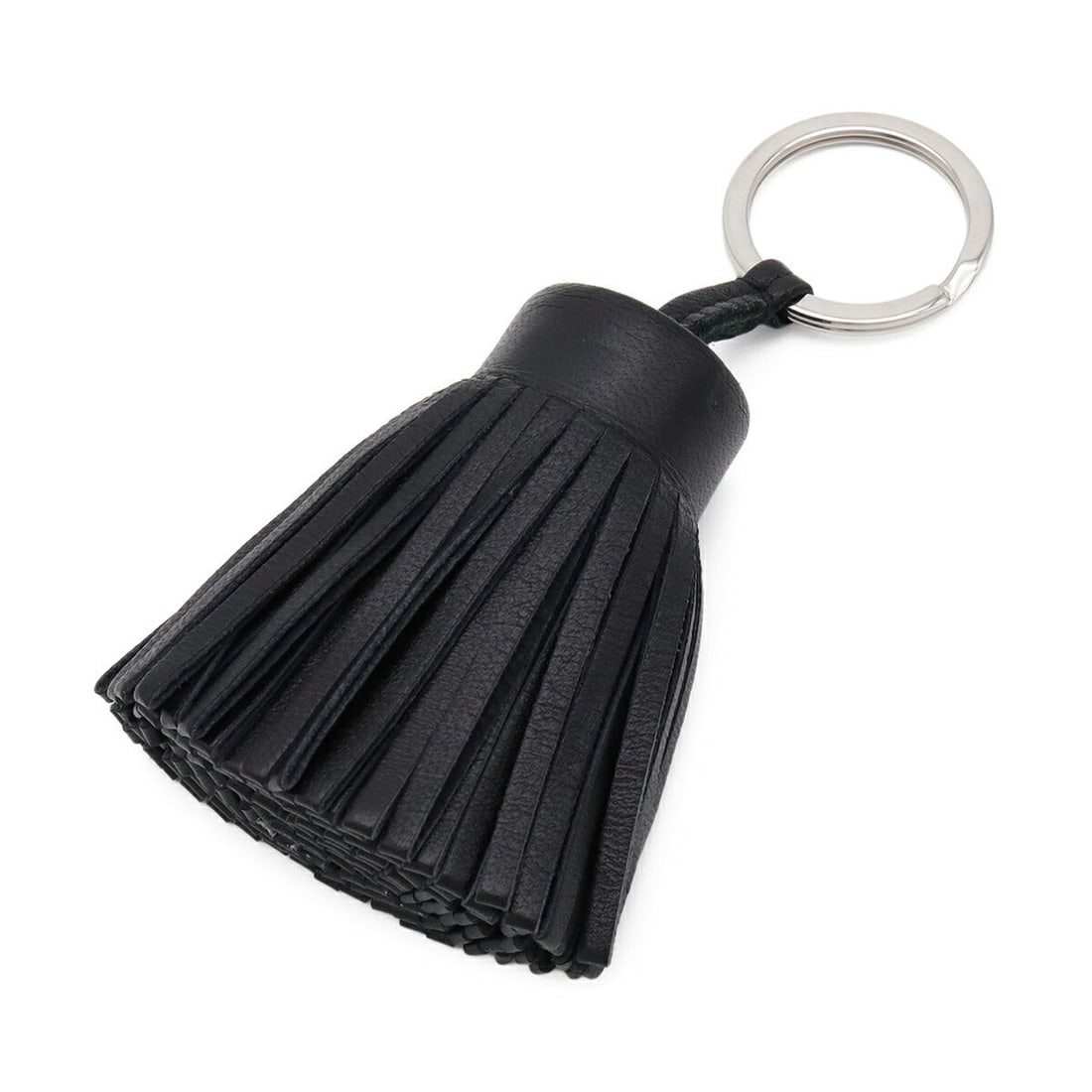HERMES Carmen Keyring Keychain Tassel Charm Agneau Milo Leather Black: --- Catalog ---Category: SizeCharm Size: 12cm / 4.72''Category: DesignType: KeyringColor: BlackGender: WomenMaterial: Agneau MiloCategory: GeneralLine: CarmenBrand: Hermes--- Item List ---Section: Con