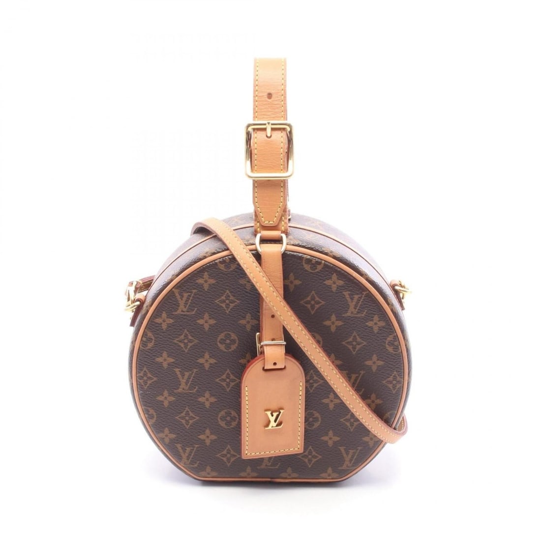 Louis Vuitton Petite Boite Chapeau 2-Way Handbag, Coated Canvas and Leather, Monogram Pattern,: --- Catalog ---Category: SizeSize (HxWxD): 15.5cm x 16.5cm x 7.5cm / 6.1'' x 6.49'' x 2.95''Category: DesignType: HandbagColor: Brown, MonogramGender: WomenMaterial: Coated canvas Category: GeneralMPN