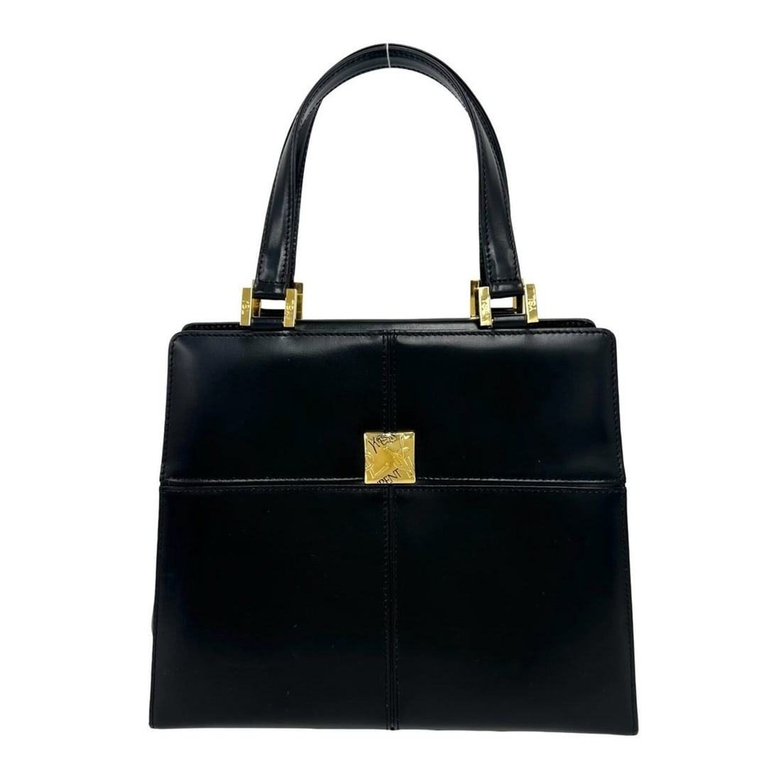 YVES SAINT LAURENT Vintage YSL Logo Hardware Leather Handbag Black 19196: --- Catalog ---Category: SizeSize (HxWxD): 23.5cm x 28cm x 10cm / 9.25'' x 11.02'' x 3.93''Category: DesignType: HandbagColor: BlackGender: WomenMaterial: Leather Category: GeneralBrand: Yves Saint La