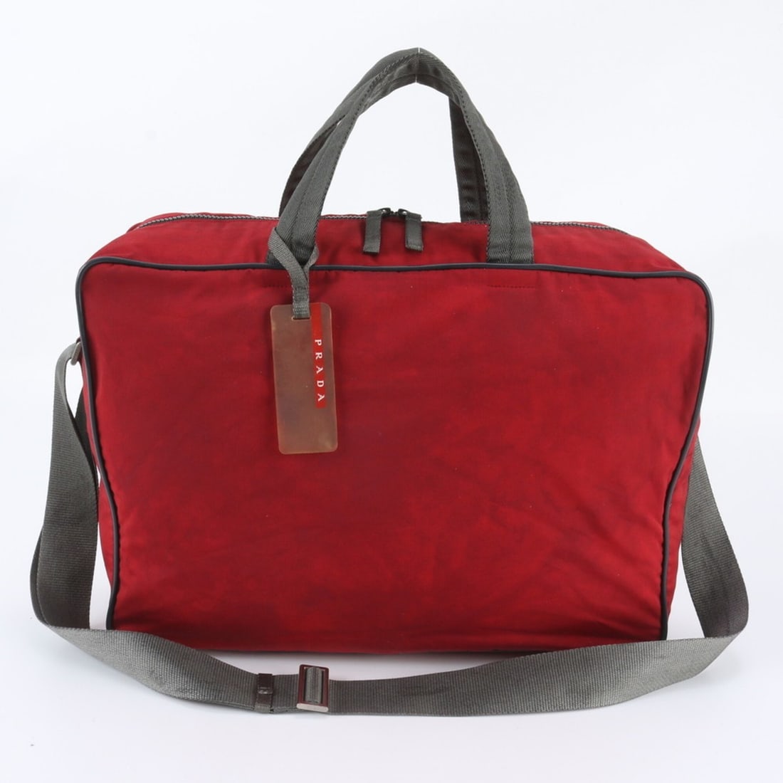 Pradasports Prada Sport 4V0369 2-Way Boston Bag, Shoulder Tote Travel Bag for Men: --- Catalog ---Category: SizeSize (HxWxD): 30cm x 44cm x 15cm / 11.81'' x 17.32'' x 5.9''Category: DesignType: Boston bag, Shoulder bag, Tote bagColor: Red colorGender: MenCategory: GeneralMPN: 4V0369