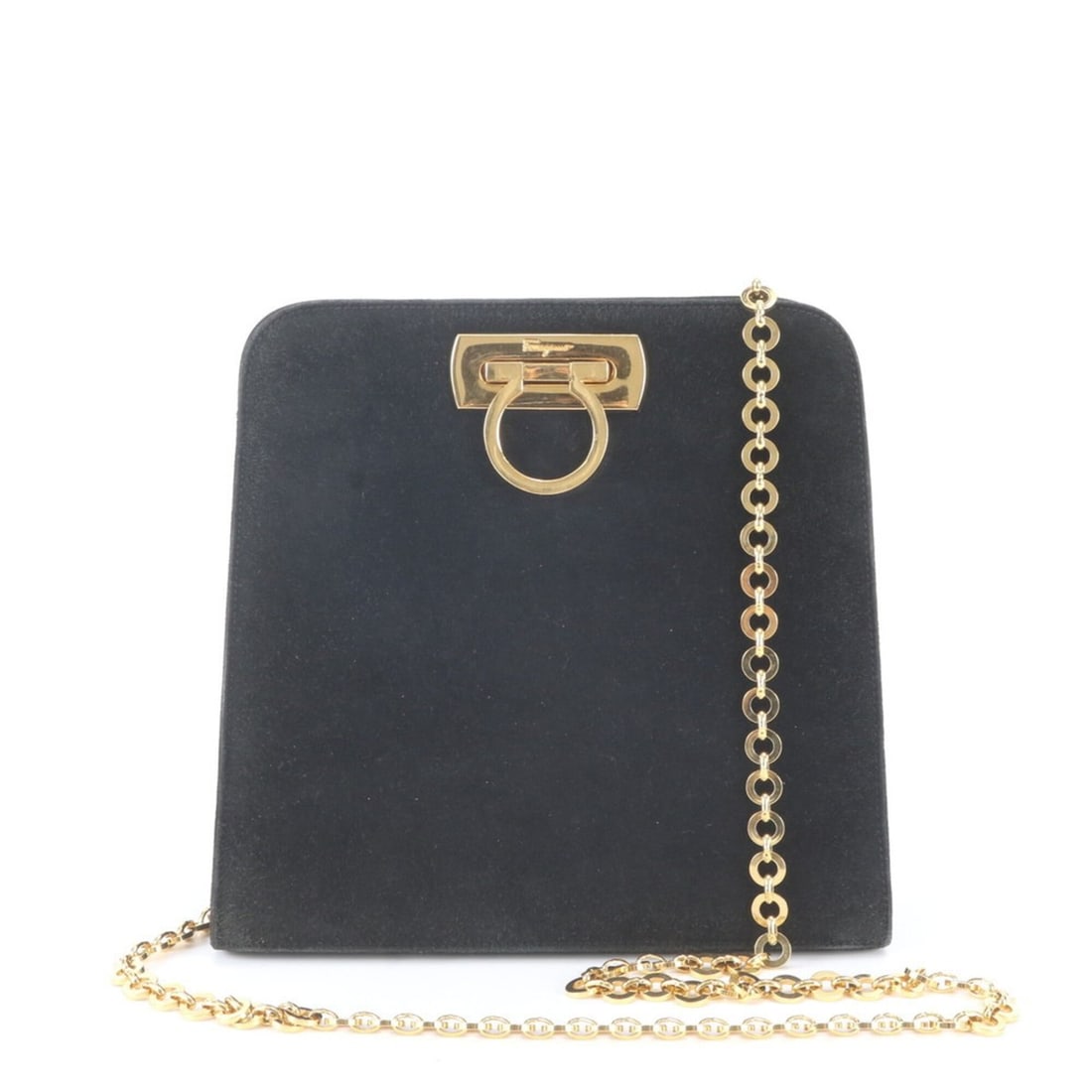 Salvatore Ferragamo Gancini Chain Leather Shoulder Bag Crossbody for Women: --- Catalog ---Category: SizeSize (HxWxD): 21cm x 22cm x 9cm / 8.26'' x 8.66'' x 3.54''Category: DesignType: Crossbody bag, Shoulder bagColor: BlackGender: WomenMaterial: Leather Category: GeneralBran
