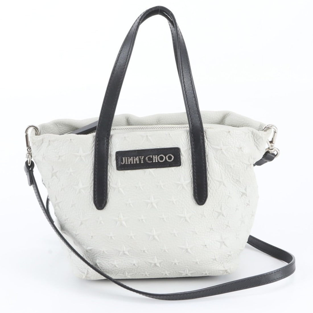 Jimmy Choo Mini Sarah Star Studded Leather 2-Way Shoulder Bag Crossbody Handbag for Women: --- Catalog ---Category: SizeSize (HxWxD): 16cm x 17cm x 11cm / 6.29'' x 6.69'' x 4.33''Category: DesignType: Crossbody bag, Handbag, Shoulder bagColor: WhiteGender: WomenMaterial: Leather Category: G