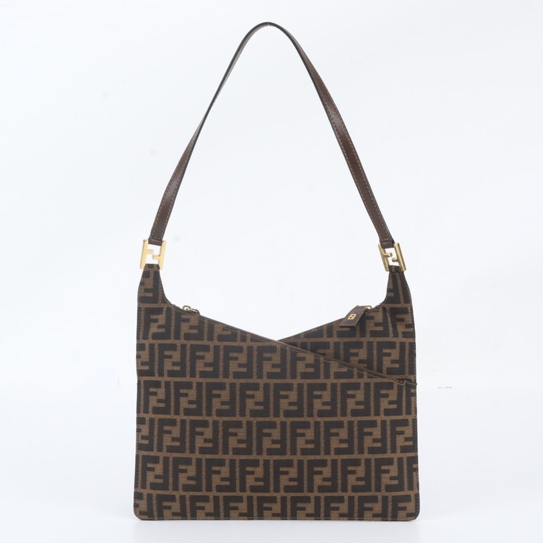 Fendi Zucca Leather Canvas One-Shoulder Bag Handbag for Women: --- Catalog ---Category: SizeSize (HxWxD): 31cm x 34cm x 1cm / 12.2'' x 13.38'' x 0.39''Category: DesignType: Handbag, Shoulder bagColor: BrownGender: WomenMaterial: Leather , Canvas Category: General