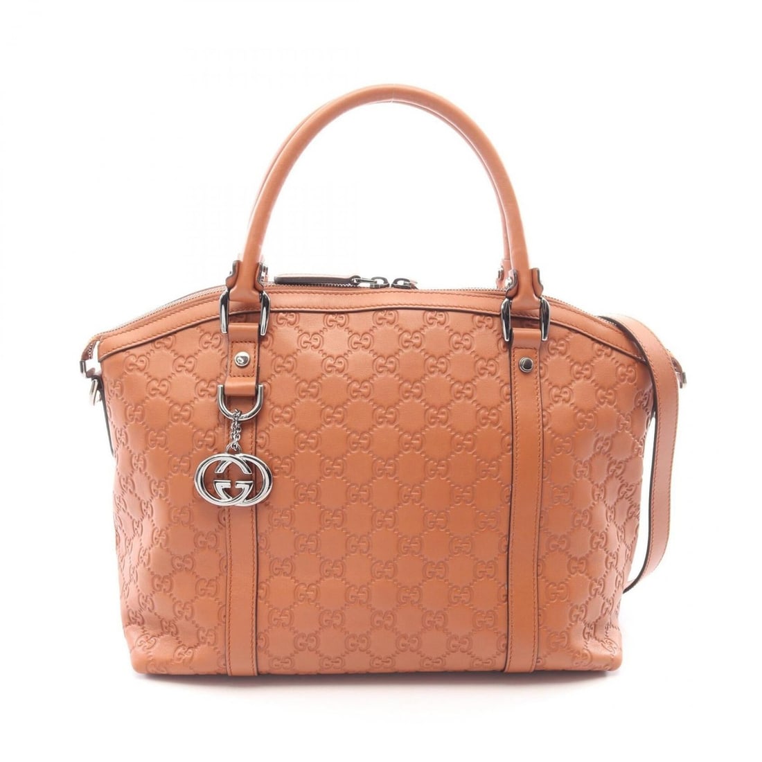 Gucci Interlocking G Guccissima 2-Way Tote Bag/Handbag, Leather, Women's, Brown, 341503 (1 of 13)