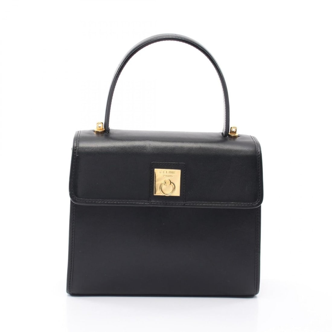 Celine Gancini Handbag, Leather, Women's, Black: --- Catalog ---Category: SizeSize (HxWxD): 19cm x 23cm x 8cm / 7.48'' x 9.05'' x 3.14''Handle Length: 30cm / 11.81''Category: DesignType: HandbagColor: BlackGender: WomenMaterial: Leather Category: Ge