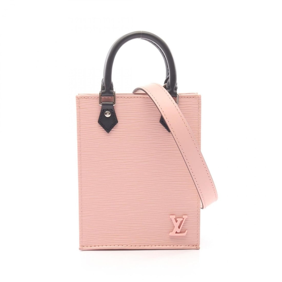 Louis Vuitton Petite Sac Plat 2-Way Handbag, Leather, Epi Women's, Pink/Black, M69575: --- Catalog ---Category: SizeSize (HxWxD): 17cm x 13.5cm x 4cm / 6.69'' x 5.31'' x 1.57''Category: DesignType: HandbagColor: Black, Pink, Rose ballerineGender: WomenMaterial: Epi leather Category: Gen