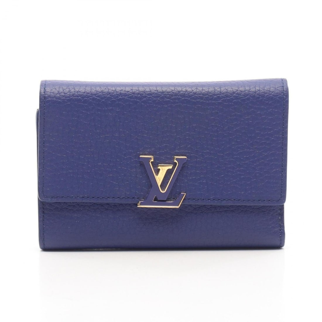 Louis Vuitton Portefeuille Capucines Compact Bi-fold Wallet, Taurillon Leather, Women's, Blue,: --- Catalog ---Category: SizeSize (HxWxD): 9.5cm x 13.5cm x 1.5cm / 3.74'' x 5.31'' x 0.59''Category: DesignType: Wallet (bi-fold)Color: BlueGender: WomenMaterial: Leather Leather/Fur Type: Taurillon 