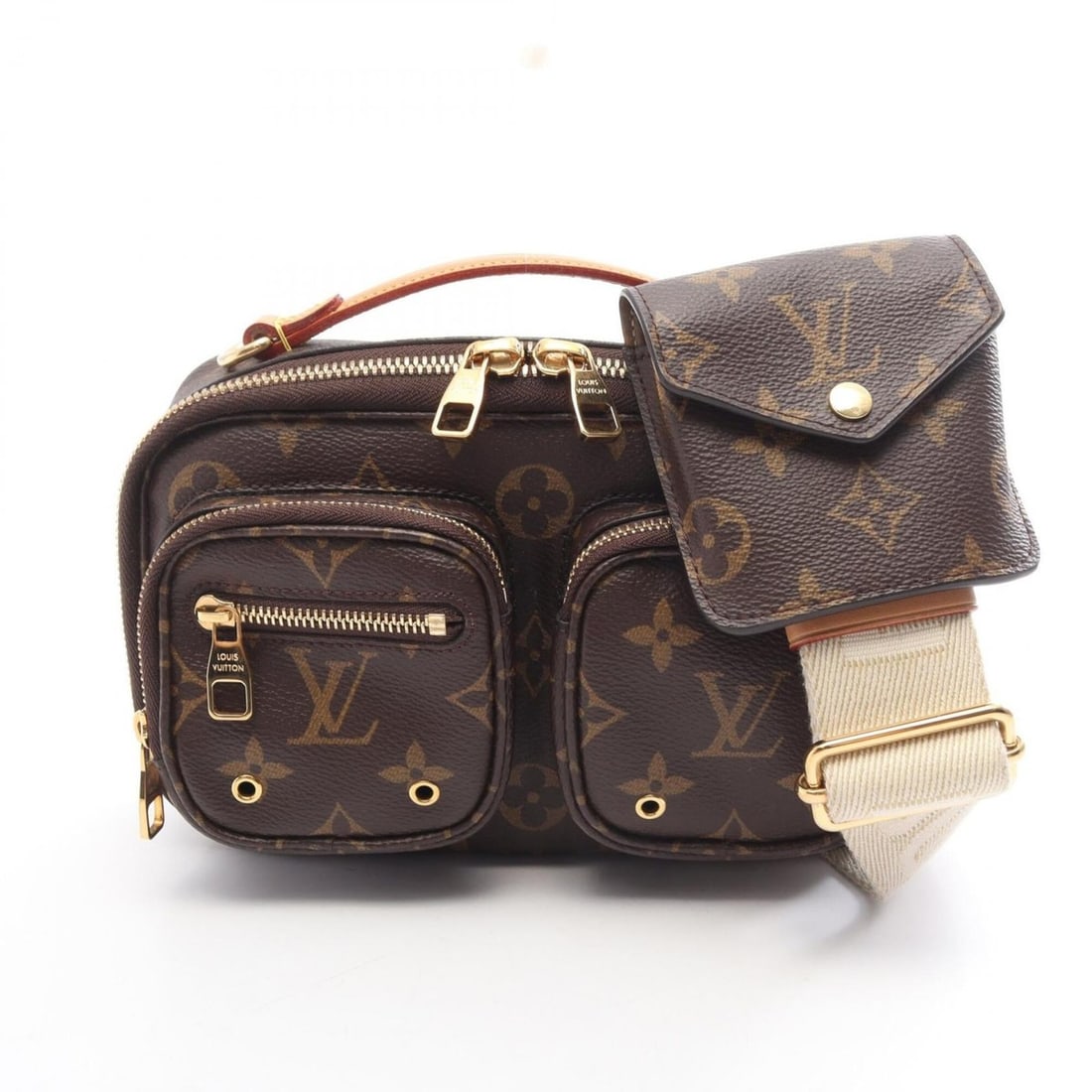 Louis Vuitton Utility Crossbody Monogram 2-Way Handbag, Coated Canvas Leather, Women's, Brown,: --- Catalog ---Category: SizeSize (HxWxD): 12cm x 20cm x 5cm / 4.72'' x 7.87'' x 1.96''Category: DesignType: Handbag, PouchColor: BrownGender: WomenMaterial: Coated canvas , Leather Category: GeneralM