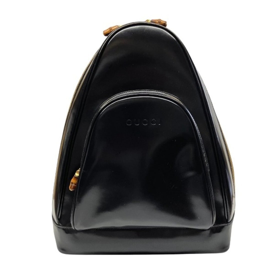 Gucci backpack/daypack, enamel, 003-2113-0027: --- Catalog ---Category: SizeSize (HxWxD): 36cm x 28cm x 11cm / 14.17'' x 11.02'' x 4.33''Category: DesignType: BackpackColor: BlackGender: WomenMaterial: Leather Category: GeneralBrand: Gucci--- Item