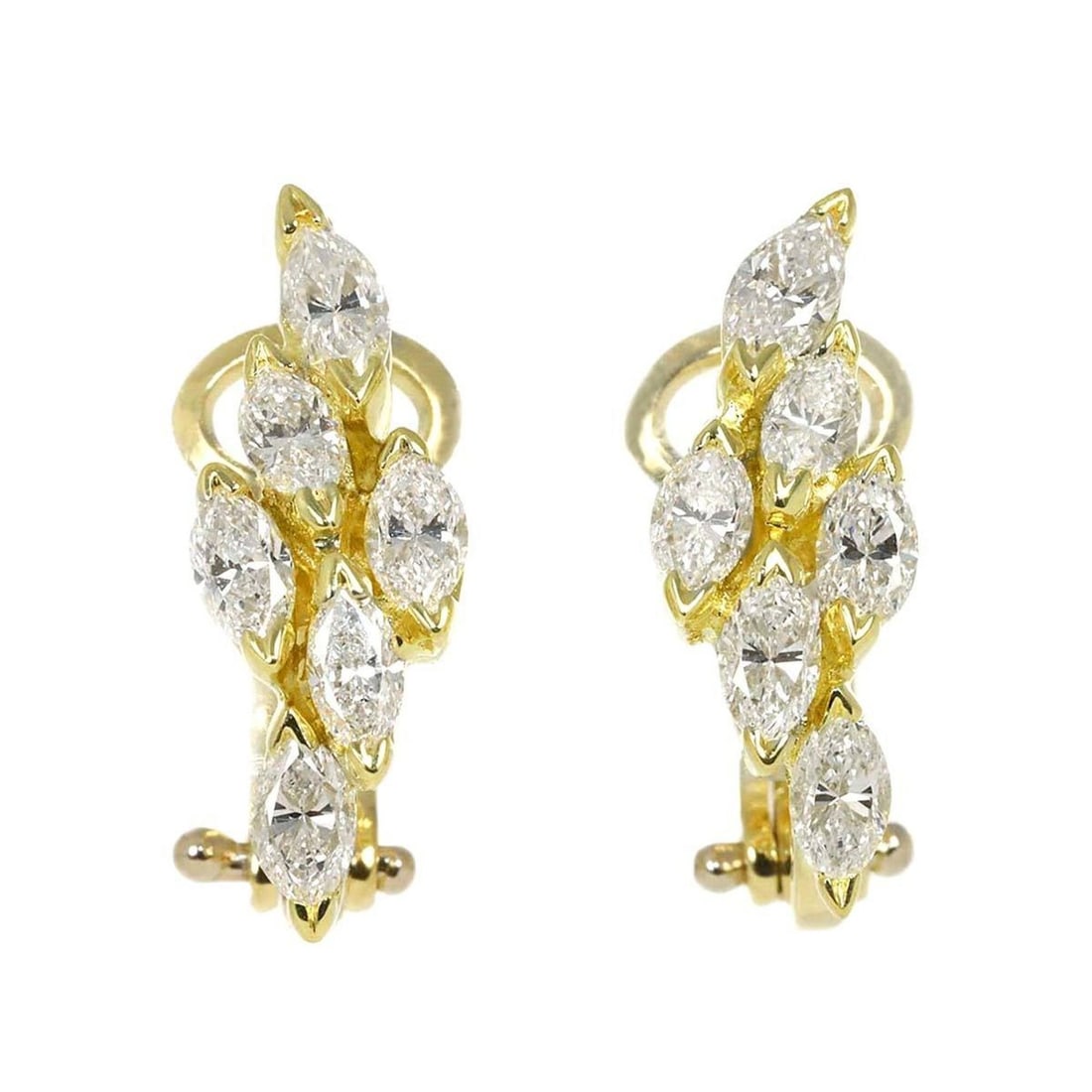 Tiffany & Co. Diamond Earrings, 18K Yellow Gold (750), Clip-on Earrings: --- Catalog ---Category: SizeSize (HxWxD): 18.20mm x 6.50mm / 0.72'' x 0.26''Category: DesignType: Clip earringsGender: WomenMaterial: Yellow gold (18K)Category: GeneralBrand: Tiffany--- Item List ---