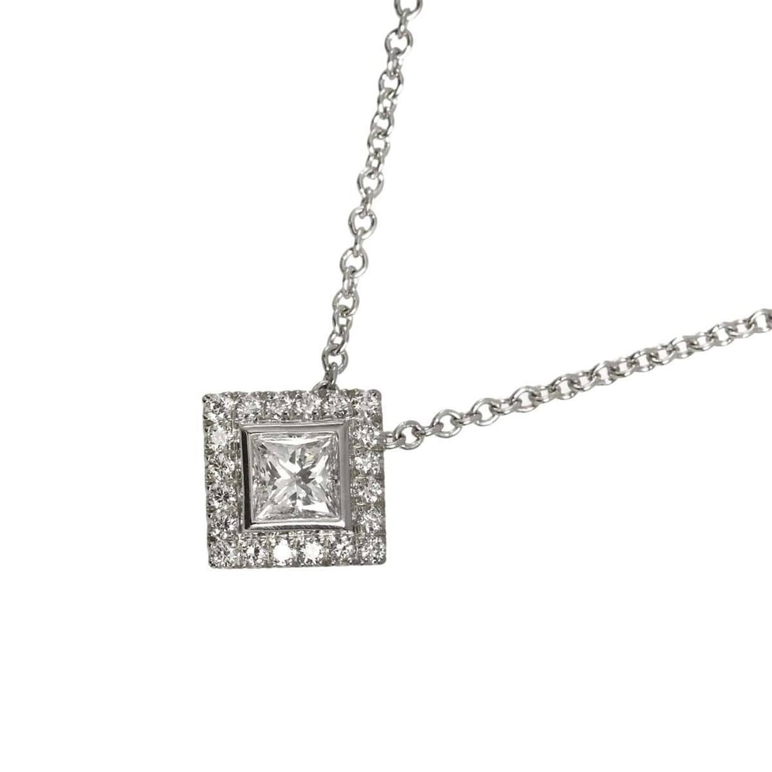 Tiffany & Co. Grace Diamond Necklace, 41cm, Platinum (Pt): --- Catalog ---Category: SizePendant Size: 9mm x 9mm / 0.35'' x 0.35''Neck Circumference: 41 cm / 16.14''Category: DesignGender: WomenMaterial: Platinum 950Necklace Type: NecklaceCategory: GeneralBran