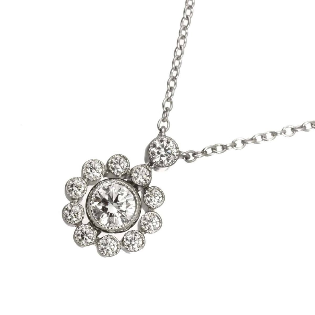 Tiffany & Co. Enchanted Flower Diamond Necklace, 44cm, Platinum (Pt): --- Catalog ---Category: SizePendant Size: 11.7mm x 8.6mm / 0.46'' x 0.33''Neck Circumference: 44 cm / 17.32''Category: DesignGender: WomenMaterial: Platinum 950Necklace Type: NecklaceCategory: Genera