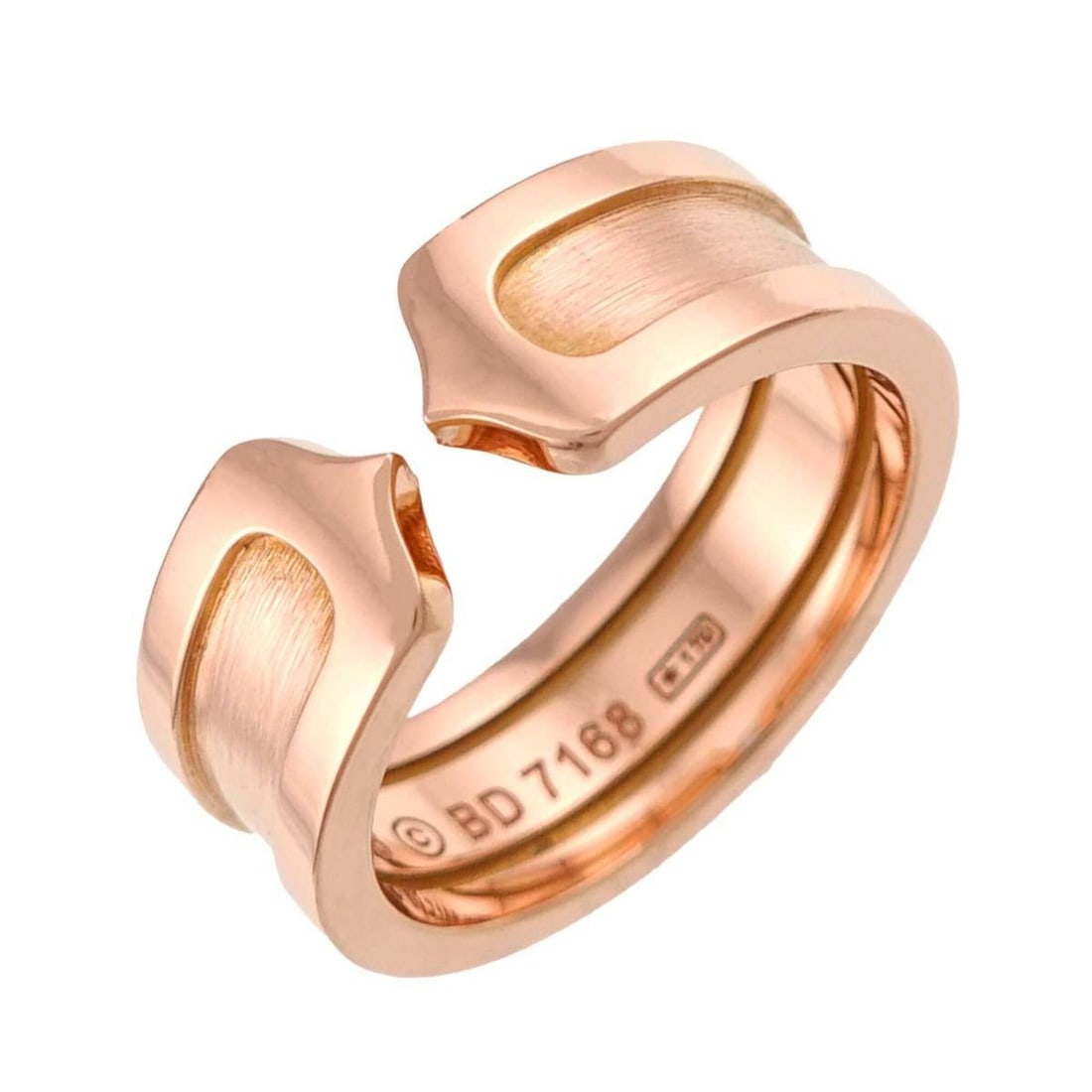 Cartier C2 Small SM #48 Ring, 18K PG Pink Gold 750, 2C Ring: --- Catalog ---Category: SizeUS Size: 4.5Brand Size: 48Category: DesignType: Band ringGender: WomenMaterial: Pink gold (18K)Category: GeneralBrand: Cartier--- Item List ---Section: ConditionRanking: R