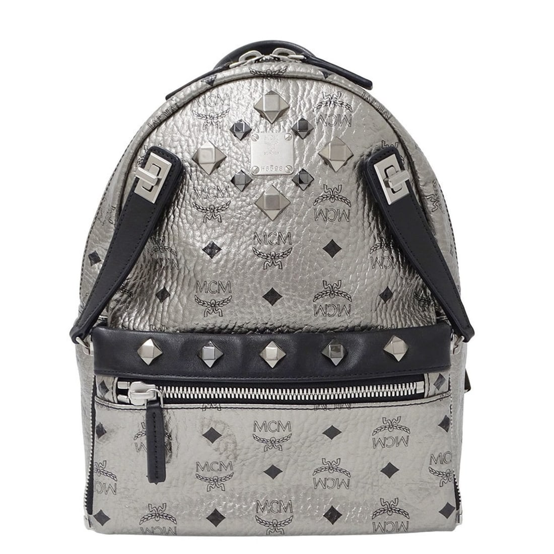 MCM (MCM Corporation) Women's Handbag, Backpack, Visetos Coated Canvas Dual Stark Silver/Black: --- Catalog ---Category: SizeSize (HxWxD): 33cm x 26cm x 15cm / 12.99'' x 10.23'' x 5.9''Category: DesignType: Handbag, PouchColor: BlackGender: WomenMaterial: Canvas Category: GeneralBrand: MCMCountr