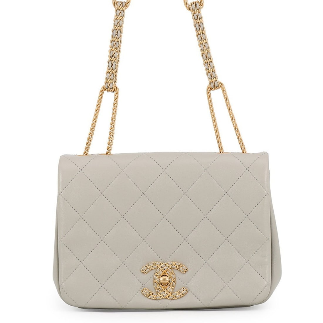 Chanel Chain Shoulder Bag Flap Matelassé Coco Mark Lambskin AS2976 CHANEL Handbag Women's: --- Catalog ---Category: SizeWeight: 520g / 1.14lb.Size (HxWxD): 15cm x 21cm x 7cm / 5.9'' x 8.26'' x 2.75''Category: DesignType: Handbag, Shoulder bagColor: GrayGender: WomenClosure: FlapMaterial: Le