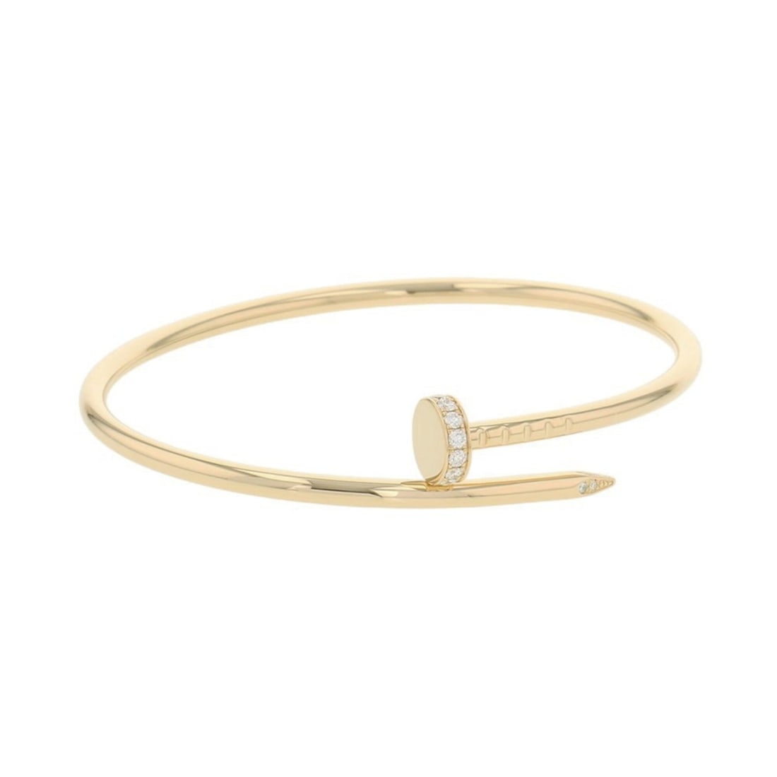 Cartier Juste un Clou Bracelet SM Small Model with 20 Diamonds (0.18ct total) in 18K Yellow Gold,: --- Catalog ---Category: SizeLength: 14.5cm / 5.7''Category: DesignType: Charm braceletGender: WomenMaterial: Yellow gold (18K)Category: GeneralBrand: Cartier--- Item List ---Section: ConditionRanking