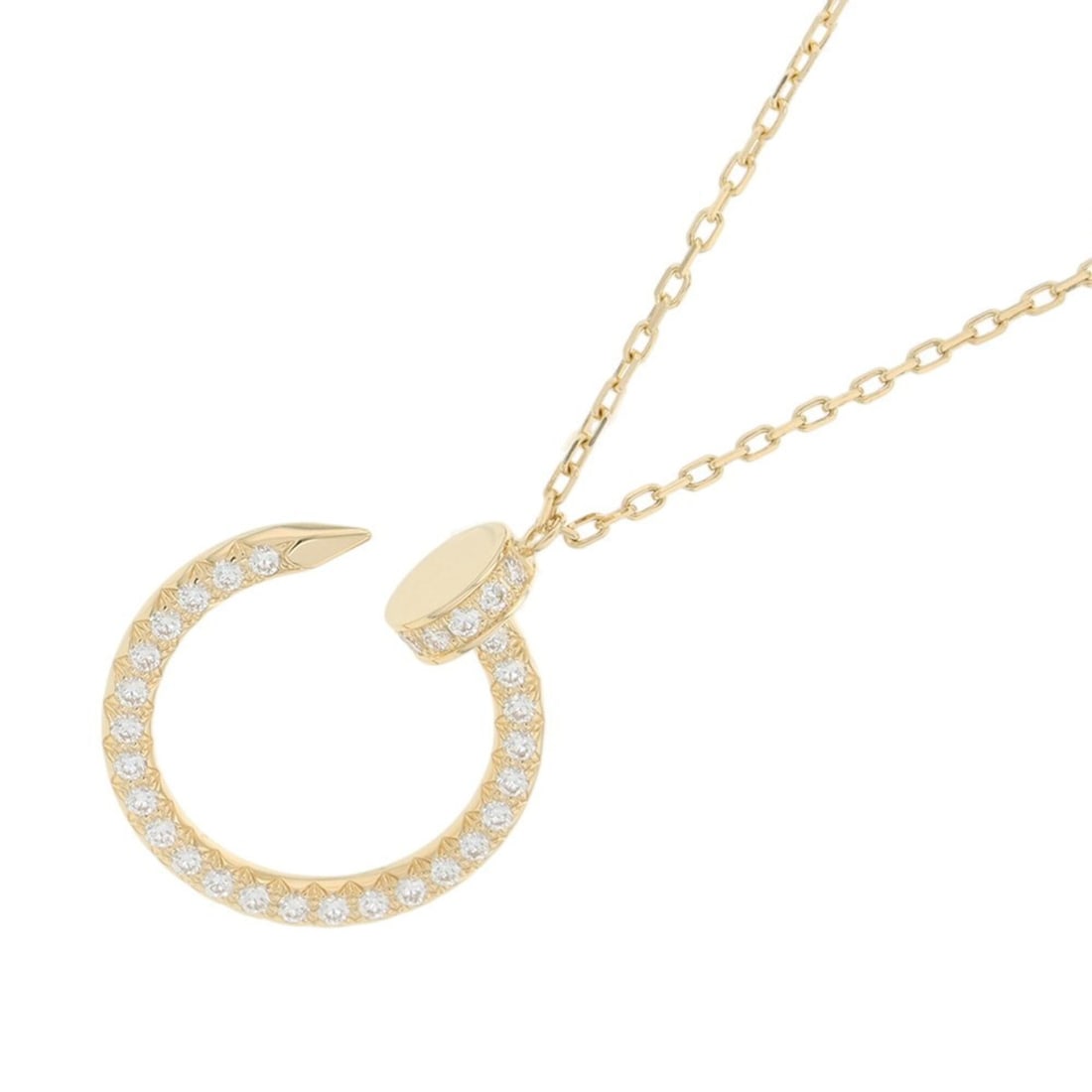Cartier Juste un Clou Pendant Necklace with 36 Diamonds (0.38ct total) in 18K Yellow Gold (B7224896): --- Catalog ---Category: SizePendant Size: 22.9mm x 18.5mm / 0.9'' x 0.72''Neck Circumference: 42 cm - 46 cm / 16.53'' - 18.11''Category: DesignGender: WomenMaterial: Yellow gold (18K)Pendant Type: Pe