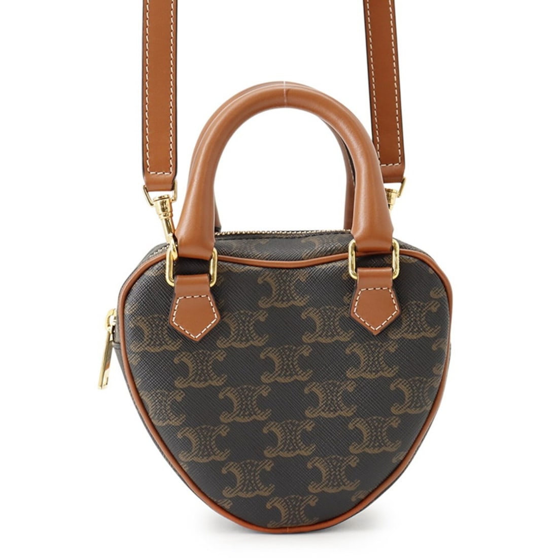 Celine Triomphe Heart Leather Handbag 198222 CELINE 2-way Shoulder Bag Brown: --- Catalog ---Category: SizeSize (HxWxD): 14cm x 15cm x 5cm / 5.51'' x 5.9'' x 1.96''Category: DesignType: Handbag, Shoulder bagColor: BrownGender: WomenMaterial: PVC , Leather Category: GeneralBrand