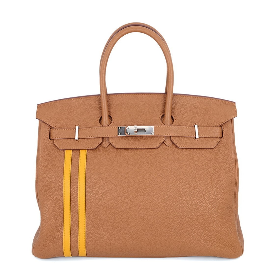 Hermes Birkin 35 Officer Gold Jaune Ambre Togo Swift C stamp HERMES handbag women's: --- Catalog ---Category: SizeSize (HxWxD): 27cm x 35cm x 18.5cm / 10.62'' x 13.77'' x 7.28''Category: DesignType: HandbagColor: Gold, YellowGender: WomenMaterial: Togo leather , Swift leather Category