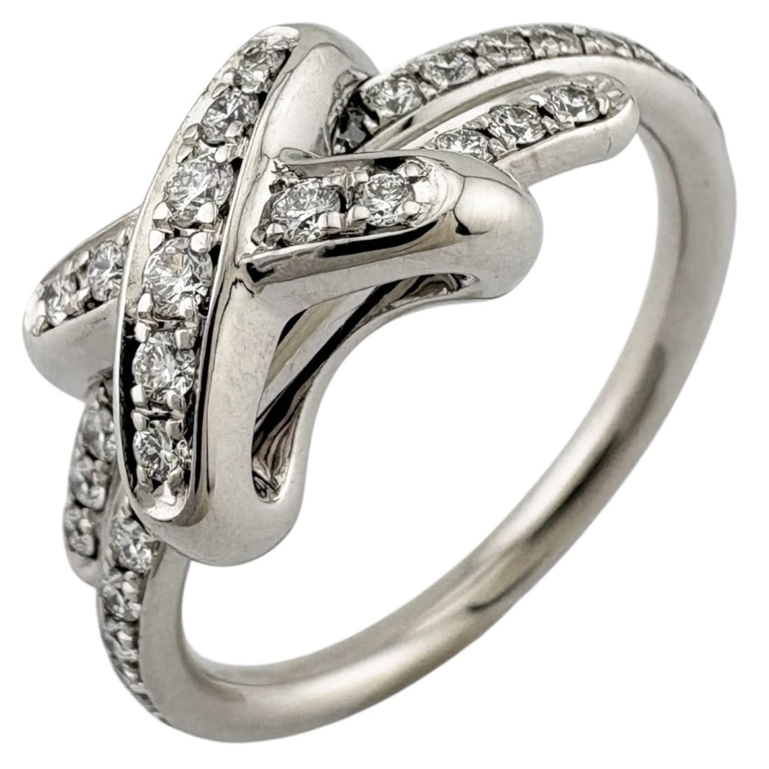 Chaumet Jeux de Liens Ring, 18K White Gold, Diamond, Women's Ring: --- Catalog ---Category: PackNumber in Pack: 1Category: SizeJP Size: 8US Size: 4.5Category: DesignType: Band ringColor: White goldGender: WomenMaterial: White gold (18K)Category: GeneralBrand: Chaumet