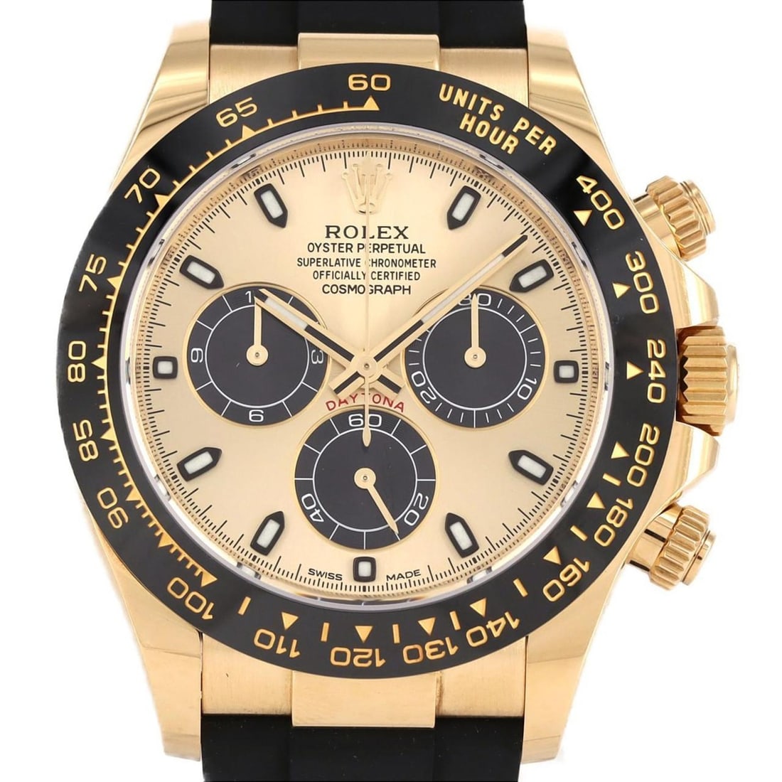 Rolex Daytona 116518LN YG Watch Automatic Random Number: --- Catalog ---Category: SizeWrist Size: 16.5cm / 6.49''Case Diameter: 40mm / 1.57''Category: DesignType: WristwatchGender: MenColor (Dial): Black, GoldMaterial (Band): RubberMaterial (Case): Yellow