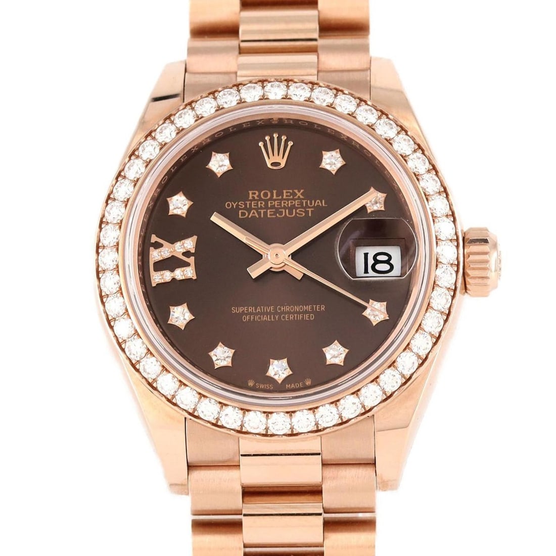 Rolex Datejust 279135RBR PG/RG Wristwatch Automatic Random Number: --- Catalog ---Category: SizeWrist Size: 16cm / 6.29''Case Diameter: 28mm / 1.1''Category: DesignType: WristwatchGender: Women,MenGemstone: DiamondColor (Dial): Chocolate brownMaterial (Band): Pink go