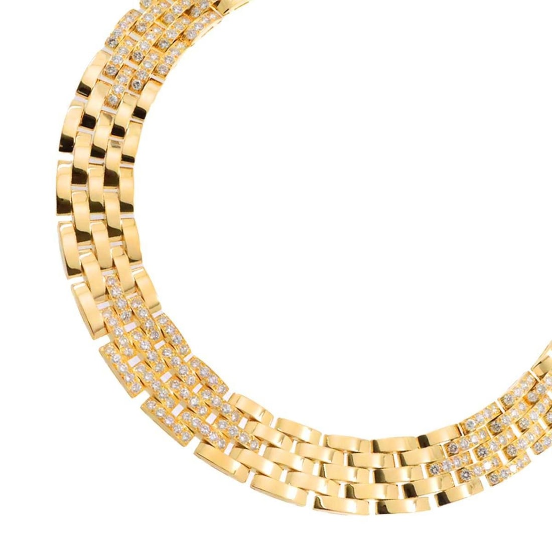 Cartier Maillon Panthere 5-row Diamond Necklace 40cm K18 YG Yellow Gold 750 (1 of 12)