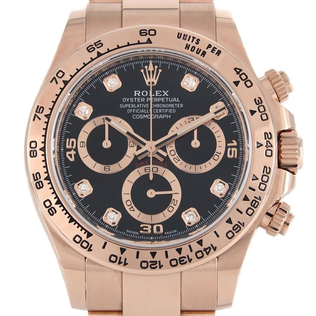 Rolex Daytona 116505G PG/RG Wristwatch Automatic Random Number: --- Catalog ---Category: SizeWrist Size: 20cm / 7.87''Case Diameter: 40mm / 1.57''Category: DesignType: WristwatchGender: MenColor (Dial): BlackMaterial (Band): Pink gold, Rose goldMaterial (Case):