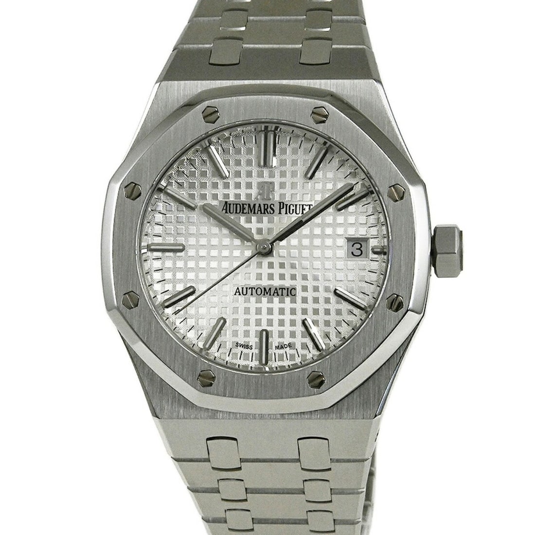AUDEMARS PIGUET Royal Oak Automatic 37mm Watch 15450ST.OO.1256ST.01: --- Catalog ---Category: SizeWrist Size: 17cm / 6.69''Case Diameter: 37mm / 1.46''Category: DesignType: WristwatchDisplay: AnalogColor (Dial): SilverMaterial (Band): Stainless steelMaterial (Case):