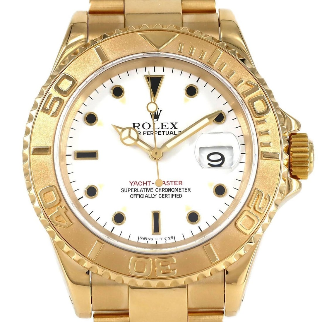 Rolex Yacht-Master 16628 YG Automatic Watch X-Series: --- Catalog ---Category: SizeWrist Size: 19cm / 7.48''Case Diameter: 40mm / 1.57''Category: DesignType: WristwatchGender: MenColor (Dial): WhiteMaterial (Band): Yellow goldMaterial (Case): Yellow gold