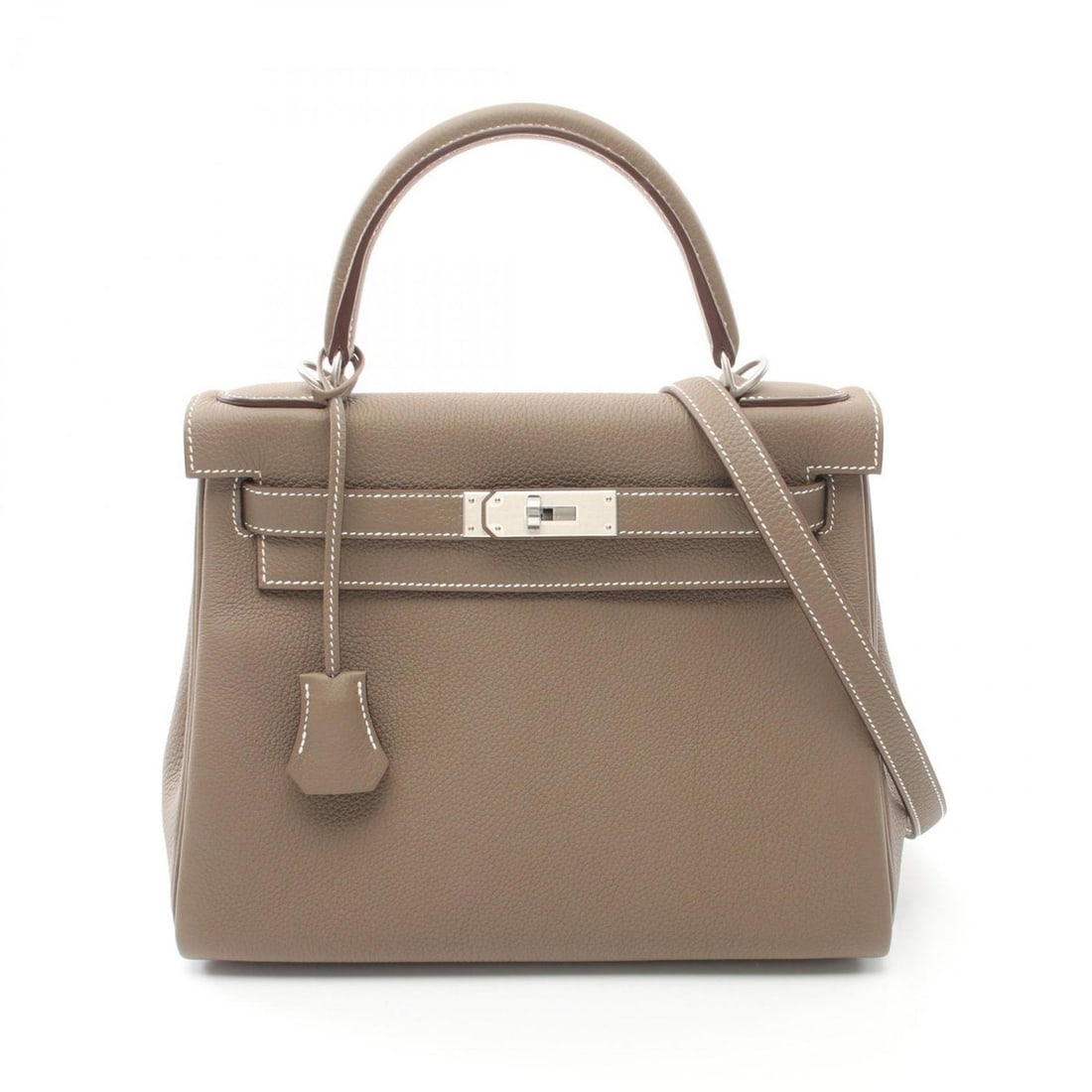Hermes Kelly 28 Handbag Togo Women's Brown: --- Catalog ---Category: SizeSize (HxWxD): 21cm x 28cm x 11cm / 8.26'' x 11.02'' x 4.33''Category: DesignType: HandbagColor: Brown, Etoupe grayGender: WomenMaterial: Togo leather Hardware Color: Silve
