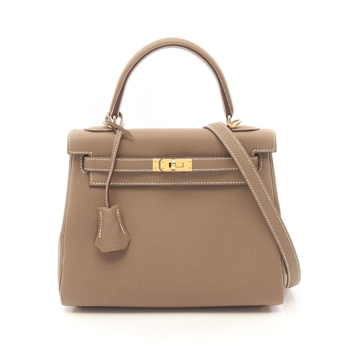 Hermes Kelly 25 handbag Togo ladies brown: --- Catalog ---Category: SizeSize (HxWxD): 19cm x 24.5cm x 9.5cm / 7.48'' x 9.64'' x 3.74''Category: DesignType: HandbagColor: BrownGender: WomenMaterial: Togo leather Category: GeneralBrand: Hermes--