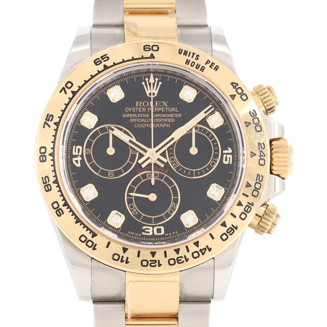 Rolex Daytona 116503G SSxYG Watch Automatic Random Number: --- Catalog ---Category: SizeWrist Size: 19cm / 7.48''Case Diameter: 40mm / 1.57''Category: DesignType: WristwatchGender: MenGemstone: DiamondColor (Dial): BlackMaterial (Band): Stainless steel, Yello